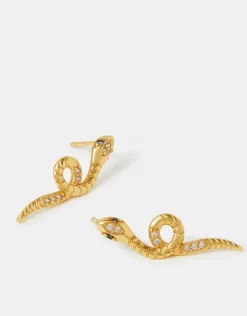 Accessorize 14ct Gold-Plated Snake Stud Earrings
