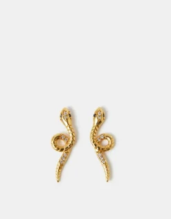 Accessorize 14ct Gold-Plated Snake Stud Earrings