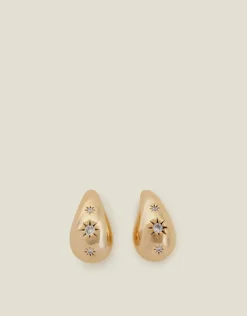 Accessorize 14ct Gold-Plated Sparkle Teardrop Earrings
