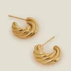 Accessorize 14ct Gold-Plated Stainless Steel Twist Hoop Earrings