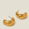 Accessorize 14ct Gold-Plated Stainless Steel Molten Hoop Earrings