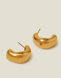 Accessorize 14ct Gold-Plated Stainless Steel Molten Hoop Earrings