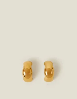 Accessorize 14ct Gold-Plated Stainless Steel Molten Hoop Earrings
