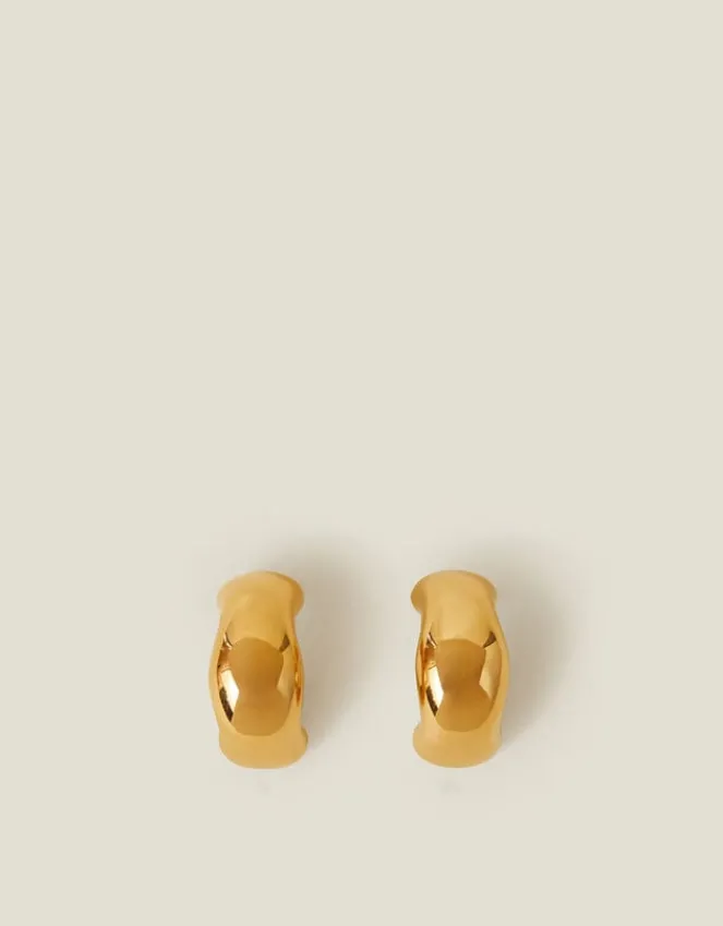 Accessorize 14ct Gold-Plated Stainless Steel Molten Hoop Earrings