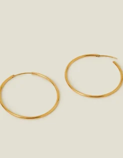 Accessorize 14ct Gold-Plated Stainless Steel Tube Hoops