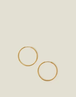 Accessorize 14ct Gold-Plated Stainless Steel Tube Hoops