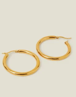 Accessorize 14ct Gold-Plated Stainless Steel Chunky Hoops