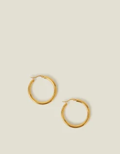Accessorize 14ct Gold-Plated Stainless Steel Chunky Hoops