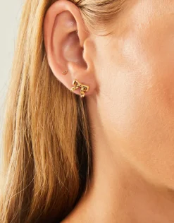 Accessorize 14ct Gold-Plated Stainless Steel Bow Earrings