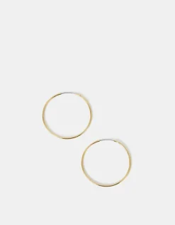 Accessorize 14ct Gold-Plated Thin Hoop Earrings