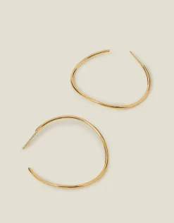Accessorize 14ct Gold-Plated Thin Molten Hoop Earrings