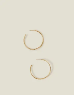 Accessorize 14ct Gold-Plated Thin Molten Hoop Earrings