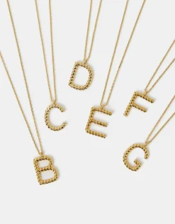 Accessorize 14ct Gold-Plated Twisted Initial Necklace Gold