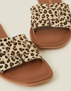 Accessorize Cut-Out Leopard Print Slide Sandals Leopard