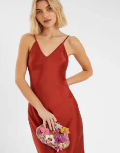 Accessorize 3D Flower Embellished Clutch Bag