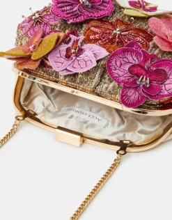 Accessorize 3D Flower Embellished Clutch Bag