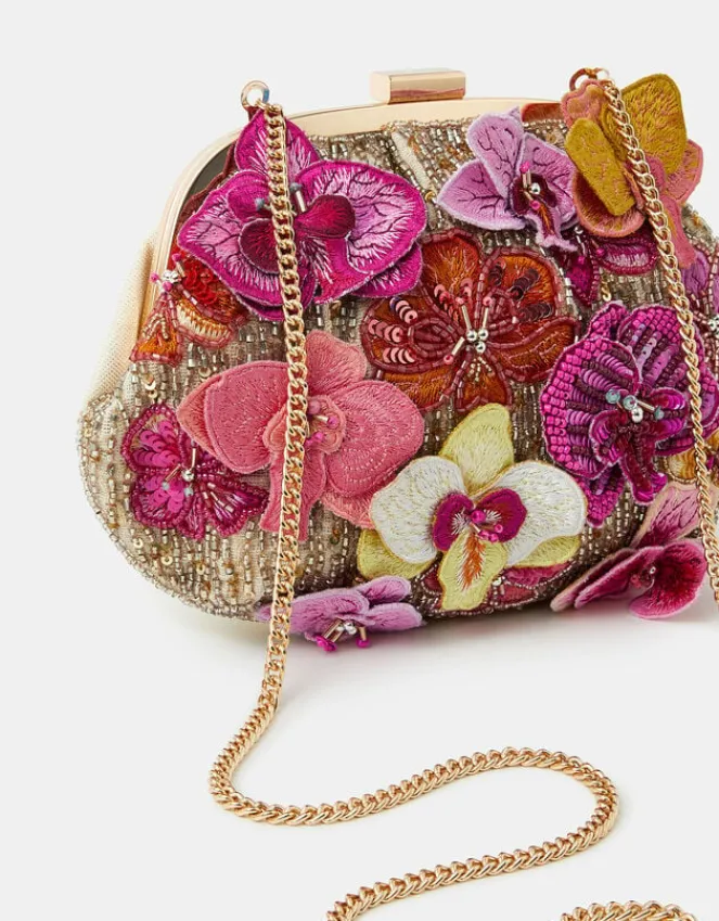 Accessorize 3D Flower Embellished Clutch Bag