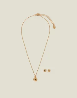 Accessorize Daisy Stud Earrings and Necklace Set