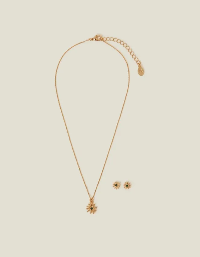 Accessorize Daisy Stud Earrings and Necklace Set