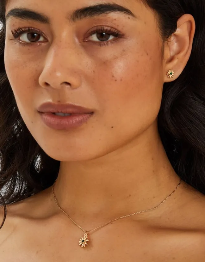 Accessorize Daisy Stud Earrings and Necklace Set