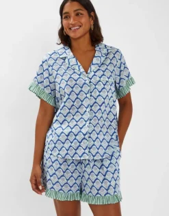 Accessorize Dandelion Print Pyjama Set Blue