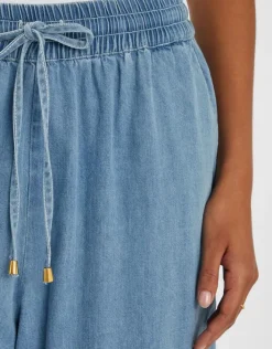 Accessorize Denim Wide Leg Trousers Blue