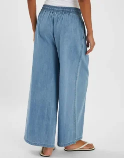 Accessorize Denim Wide Leg Trousers Blue