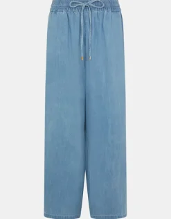 Accessorize Denim Wide Leg Trousers Blue