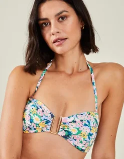 Accessorize Ditsy Floral Bandeau Bikini Top Multi
