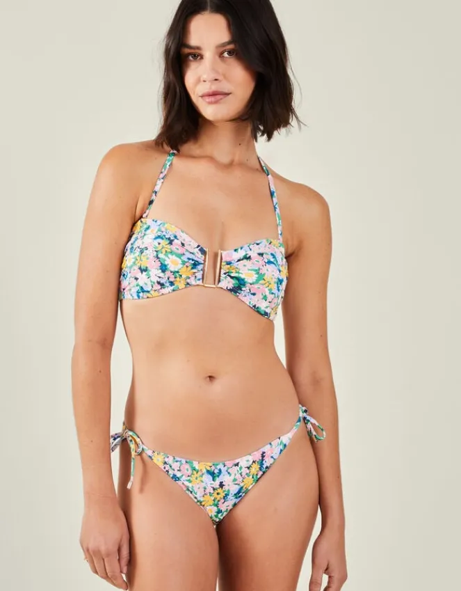 Accessorize Ditsy Floral Tie Side Bikini Bottoms Multi