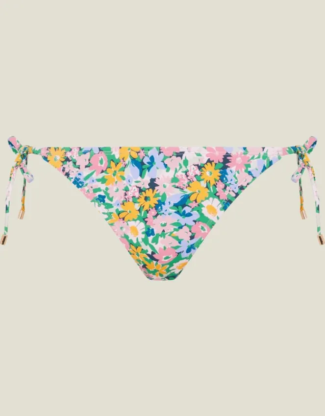 Accessorize Ditsy Floral Tie Side Bikini Bottoms Multi