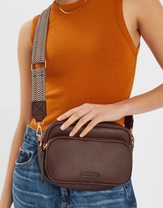 Accessorize Double Zip Camera Bag Brown