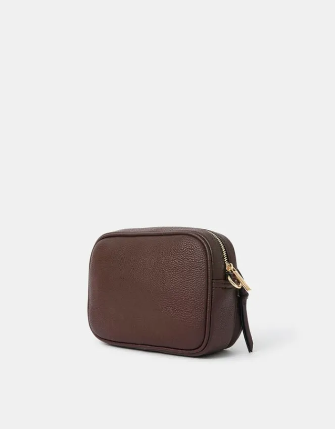 Accessorize Double Zip Camera Bag Brown