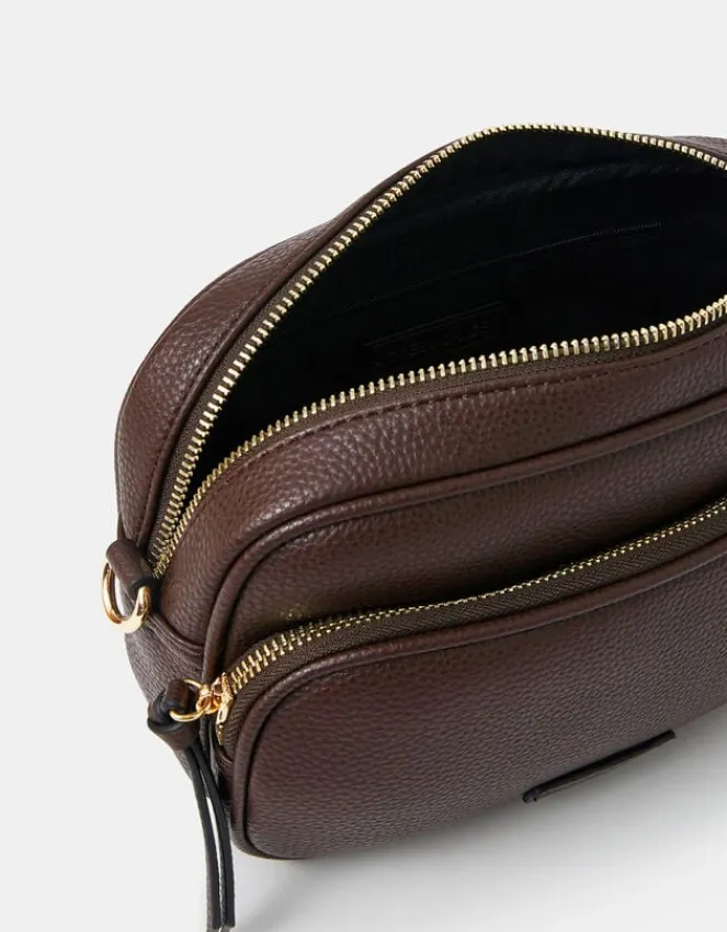 Accessorize Double Zip Camera Bag Brown