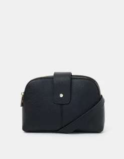 Accessorize Double-Zip Cross Body Bag Black