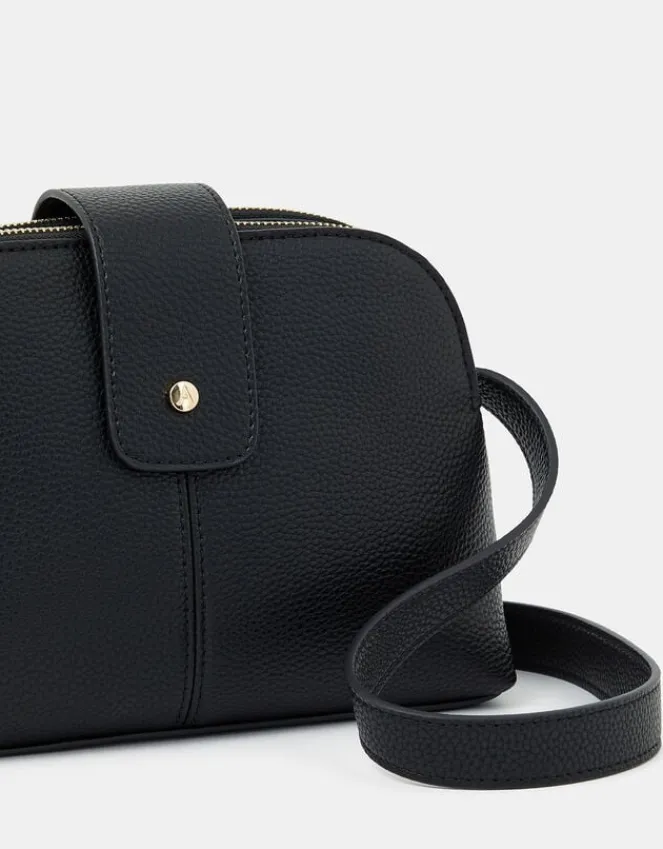 Accessorize Double-Zip Cross Body Bag Black