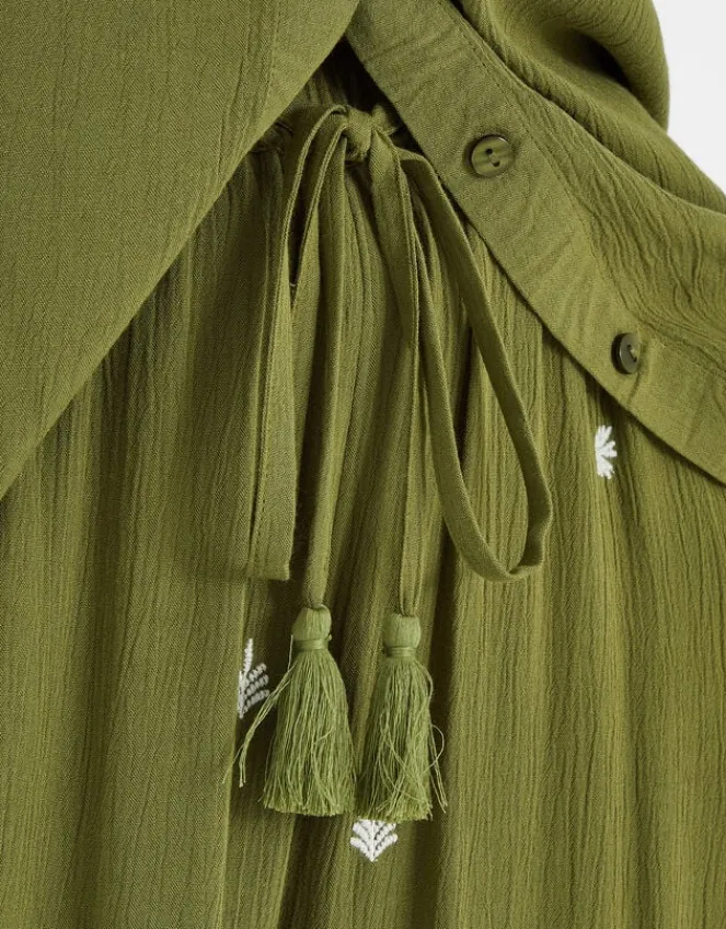 Accessorize Embroidered Crinkle Trousers Green