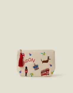 Accessorize Embroidered London Make Up Bag