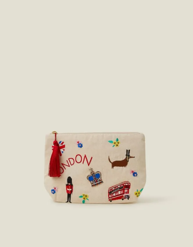 Accessorize Embroidered London Make Up Bag
