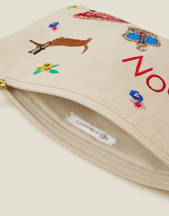 Accessorize Embroidered London Make Up Bag