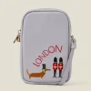 Accessorize Embroidered London Sausage Dog Phone Bag