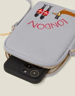 Accessorize Embroidered London Sausage Dog Phone Bag