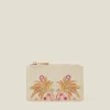 Accessorize Embroidered Palm Tree Card Holder