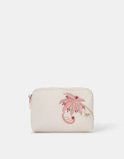 Accessorize Embroidered Palm Tree Coin Purse