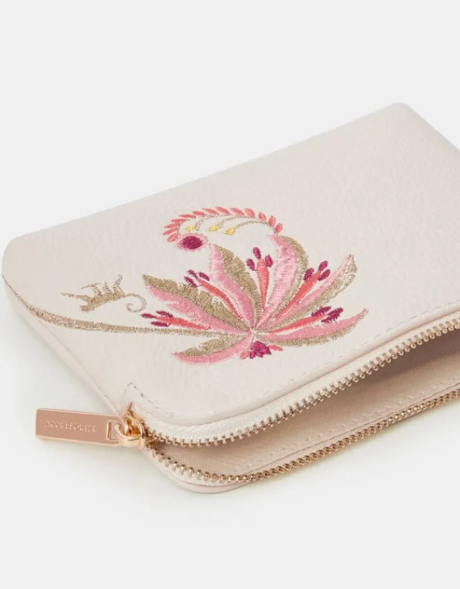 Accessorize Embroidered Palm Tree Coin Purse