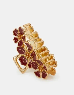 Accessorize Enamel Floral Claw Clip