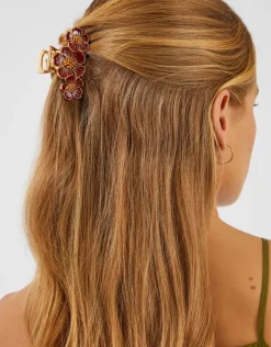 Accessorize Enamel Floral Claw Clip