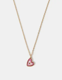 Accessorize Enamel Heart Pendant Necklace