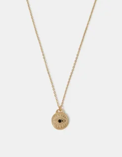 Accessorize Evil Eye Coin Pendant Necklace