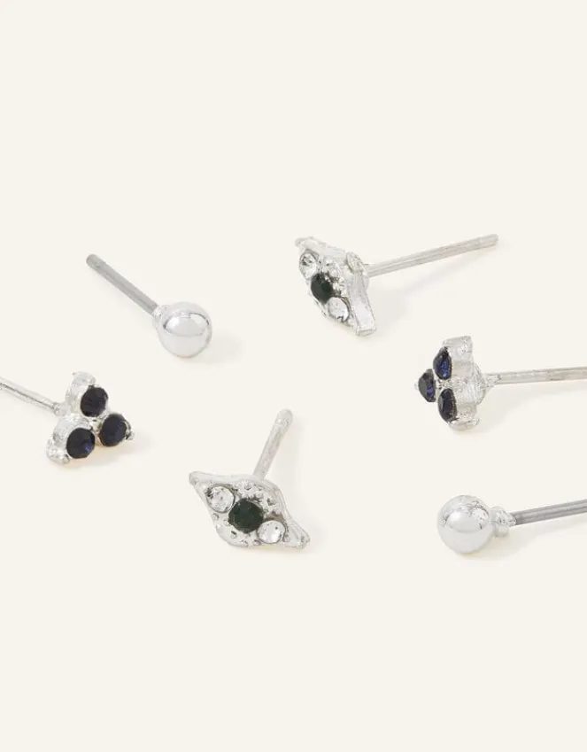 Accessorize Evil Eye Stud Earrings Set of Three